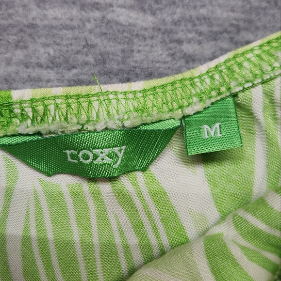 Vintage 90s Y2k Roxy Lime green midi flowy Hawaiian skirt sz M surfer hipster - Picture 3 of 8